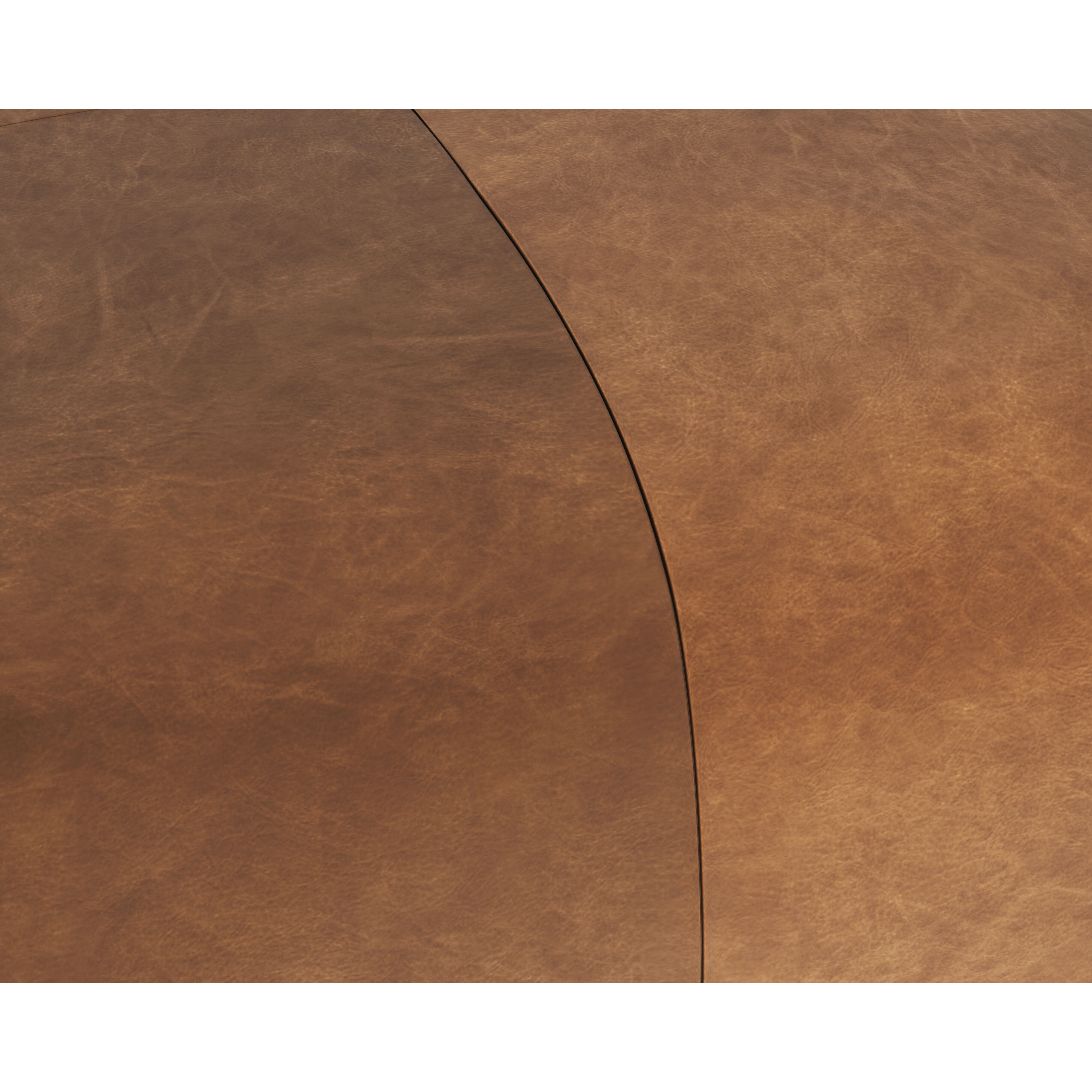 Elio 16 inch Cognac Leather Ottoman
